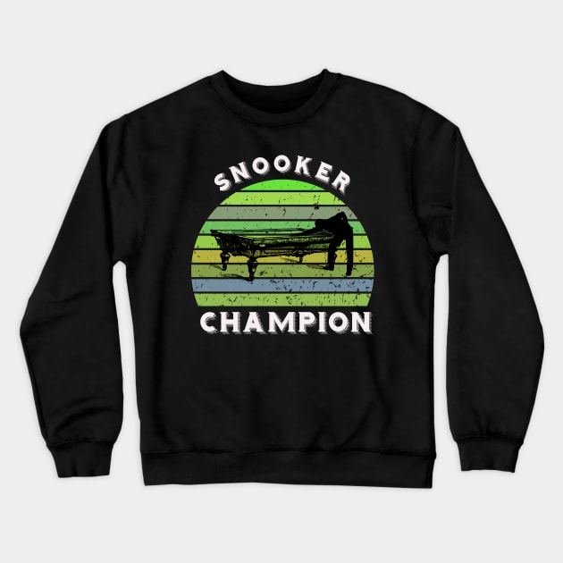 Snooker champion - retro sunset billiards Crewneck Sweatshirt by BB Funny Store